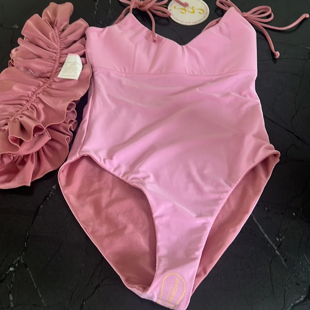 Women’s Pink Ruffle One-Piece Swimsuit